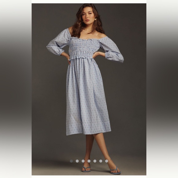 Anthropologie Maeve Smocked Midi Dress 2x - Picture 2 of 7